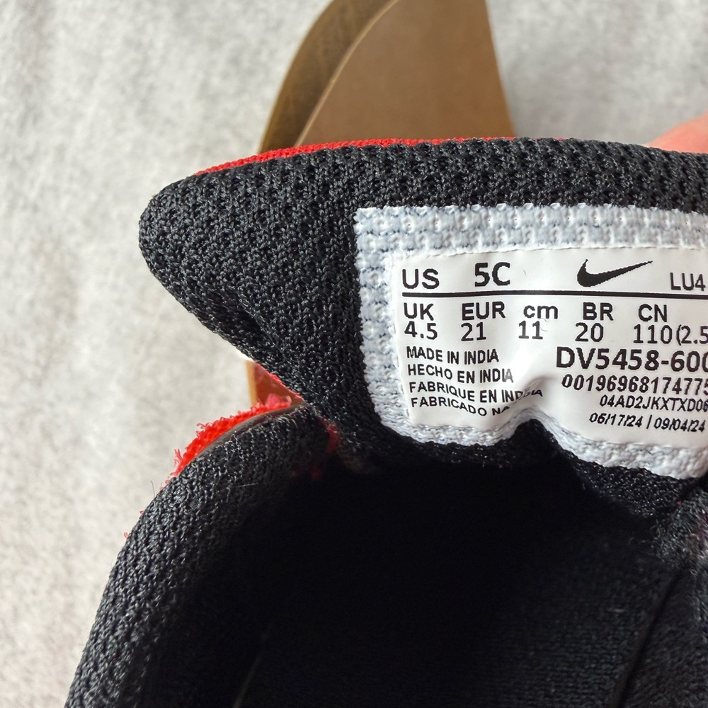 Nike Kids Court Borough‎ Low Recraft University Red and Black Sneakers - Picture 5 of 6